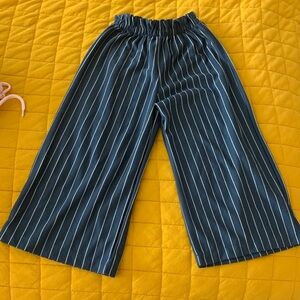 Zara Kids Navy and White Striped Casual Bottoms